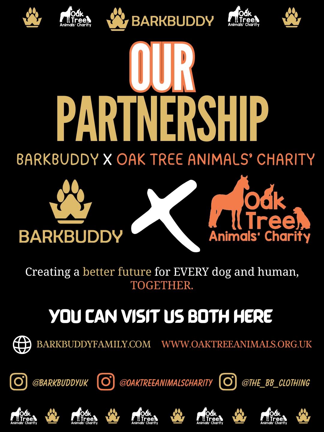 BarkBuddy partnership with Oak Tree Animals’ Charity