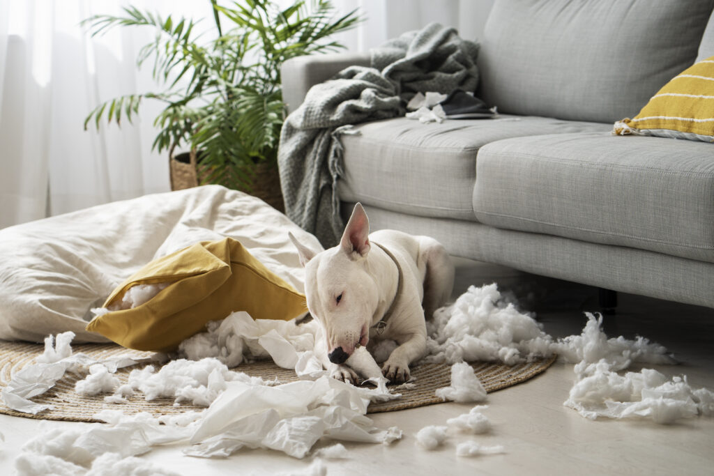 Dog showing challenging behaviour at home